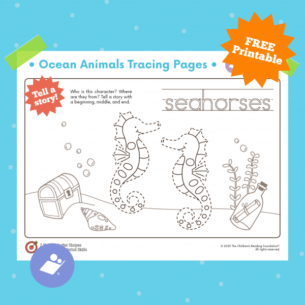 Ocean Animals Tracing Pages